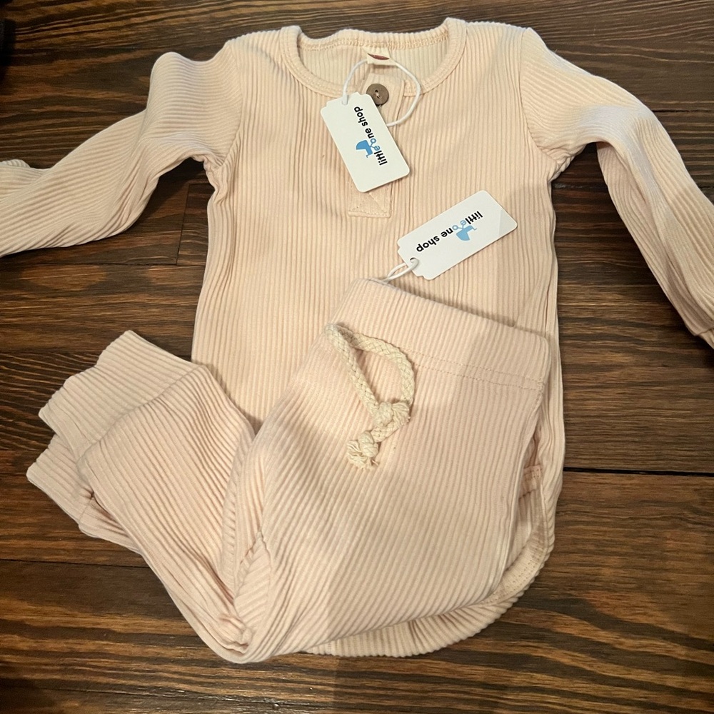 Cream Ribbed Baby Outfit